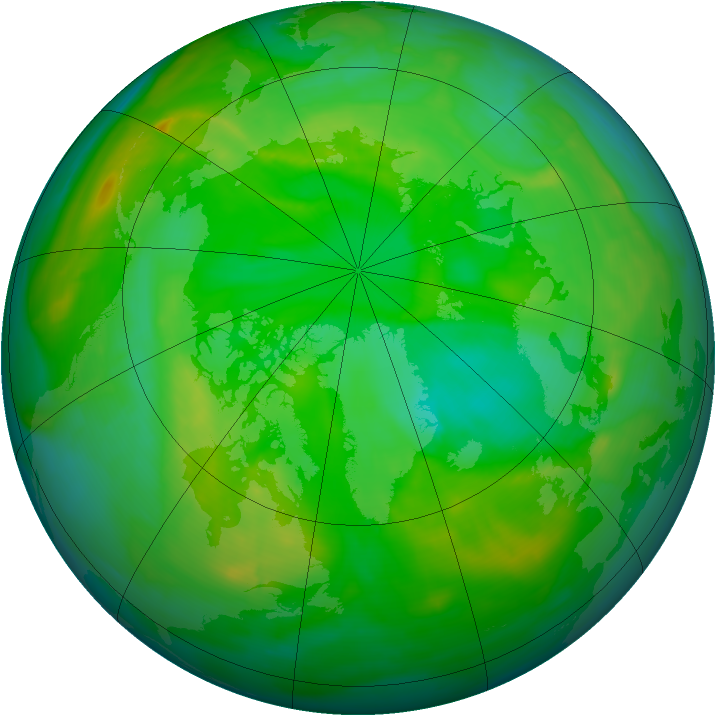 Arctic ozone map for 04 July 2008